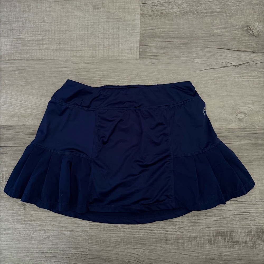 Women's Navy Tennis Skirt with Back Pocket